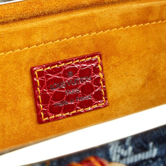 Louis Vuitton Monogram Denim Red Alligator Sac Fermoir GM - Picture 10 of 12